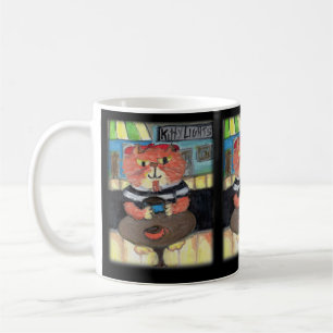Beatnik Poet Kitty Coffeehouse Folk Art Fun Kaffeetasse