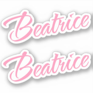 Beatrice Decorative Name in Pink x2 Aufkleber
