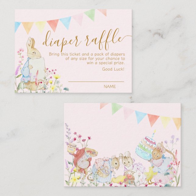 Beatrix Peter die Rabbit Woodland Baby Dusche Begleitkarte (Vorne/Hinten)