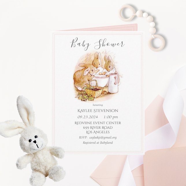 Beatrix Potter Baby Girl Pink Dusche Einladung (Von Creator hochgeladen)
