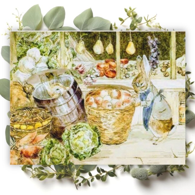 Beatrix Potter Benjamin Bunny Green Grocer Postkarte (Von Creator hochgeladen)