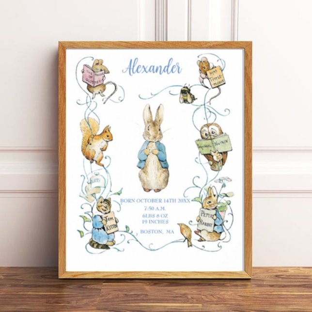 Beatrix Potter Birth Stats Kinderzimmer Art Poster (Von Creator hochgeladen)