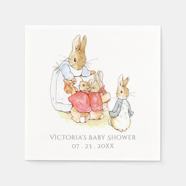 Beatrix Potter Bunny Rabbit Babydusche Serviette (Vorderseite)