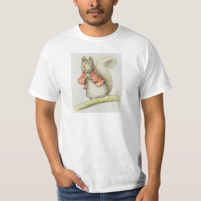 Beatrix Potter Eichhörnchen Zeichnend T-Shirt (Vorderseite)