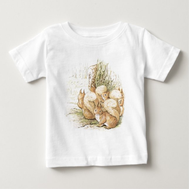 Beatrix Potter Five Eichhörnchen Baby T-shirt (Vorderseite)