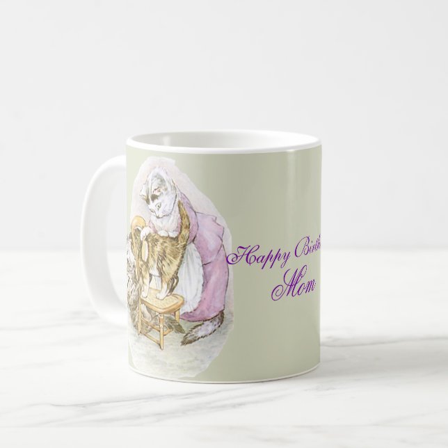 Beatrix Potter Kittens Vintag Art Kaffeetasse (Vorderseite Links)