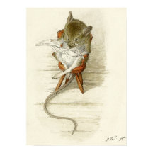 Beatrix Potter Mouse Reading Newspaper