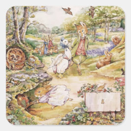 Beatrix Potter Niedlich Peter und Friends Quadratischer Aufkleber