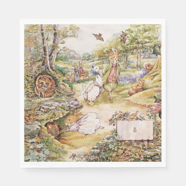 Beatrix Potter Niedlich Peter und Friends Serviette (Vorderseite)