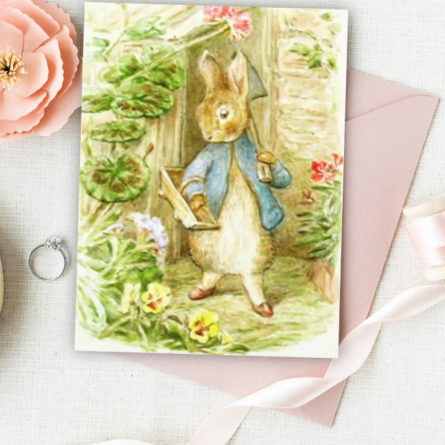 Beatrix Potter Peter das Kaninchen im Garten Postkarte (Von Creator hochgeladen)