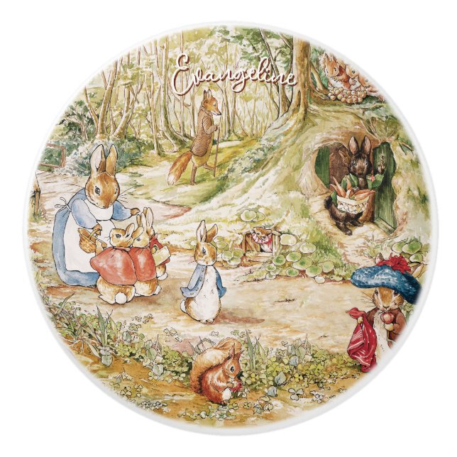 Beatrix Potter Peter das Kaninchen und seine Freun Keramikknauf (Vorderseite)