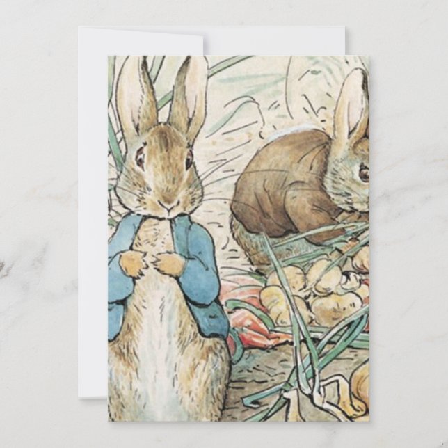 Beatrix Potter Peter Rabbit und Benjamin Bunny Einladung (Vorderseite)
