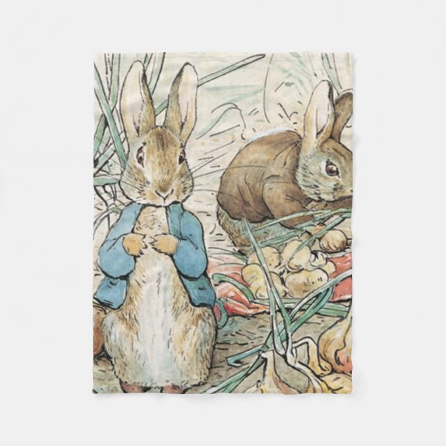 Beatrix Potter Peter Rabbit und Benjamin Bunny Fleecedecke (Vorderseite)