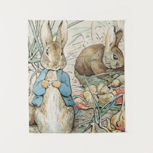 Beatrix Potter Peter Rabbit und Benjamin Bunny Wandteppich