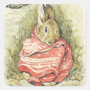 Beatrix Potter Rabbit Quadratischer Aufkleber