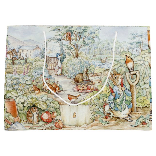 Beatrix Potter Storybook Characters Garden Große Geschenktüte (Vorderseite)