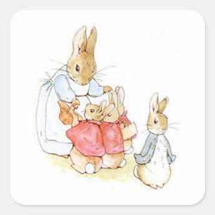 Beatrix Potter Vintag-Square-Aufkleber Quadratischer Aufkleber