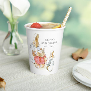 Beatrix Potter Vintage Kaninchendusche Pappbecher