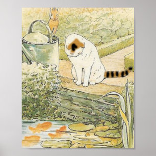 Beatrix Potter - weiße Katze Poster
