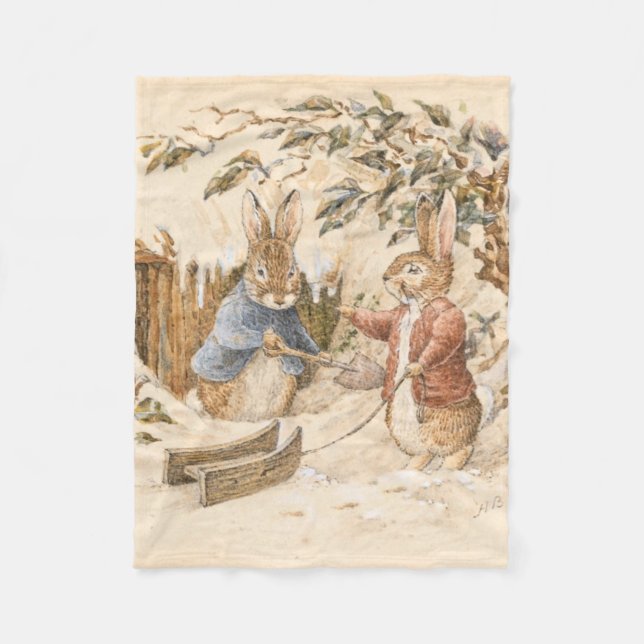 Beatrix Potter Wintersaison Fleecedecke (Vorderseite)