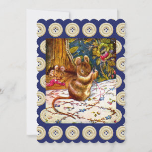 Beatrix Töpfermaus niedliches Vintages Nähen Einladung