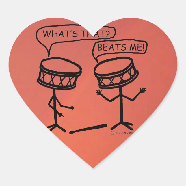 Beats Me Heart Sticker (Vorderseite)