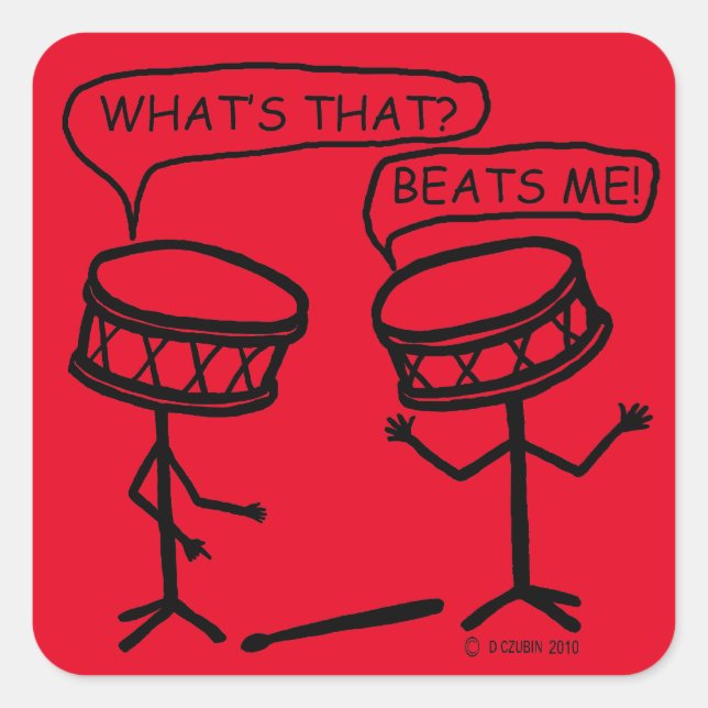 Beats Me Square Sticker (Vorderseite)