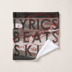 BEATS SKILL TEXTE AUF TURNTABLE HIP HOP BADHANDTUCH SET