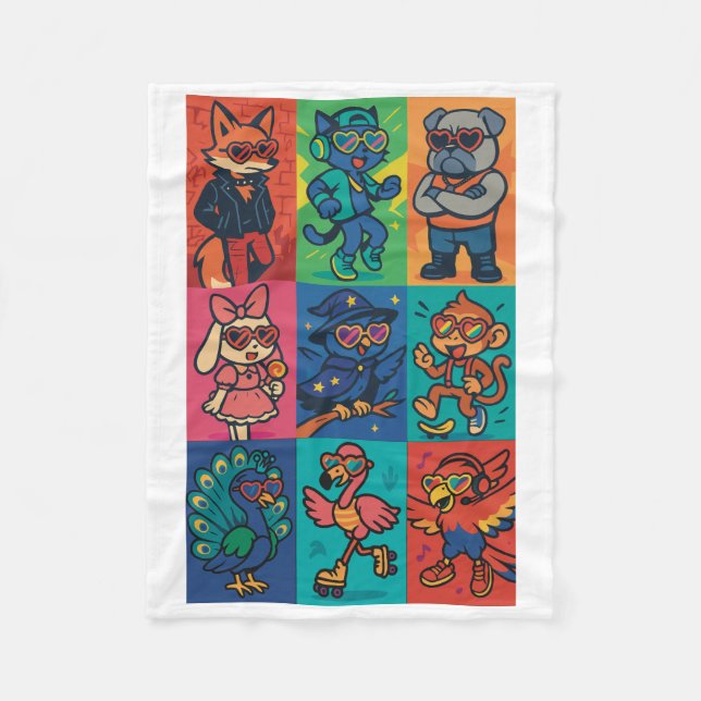 Beats und Tiere Fleecedecke (Vorderseite)