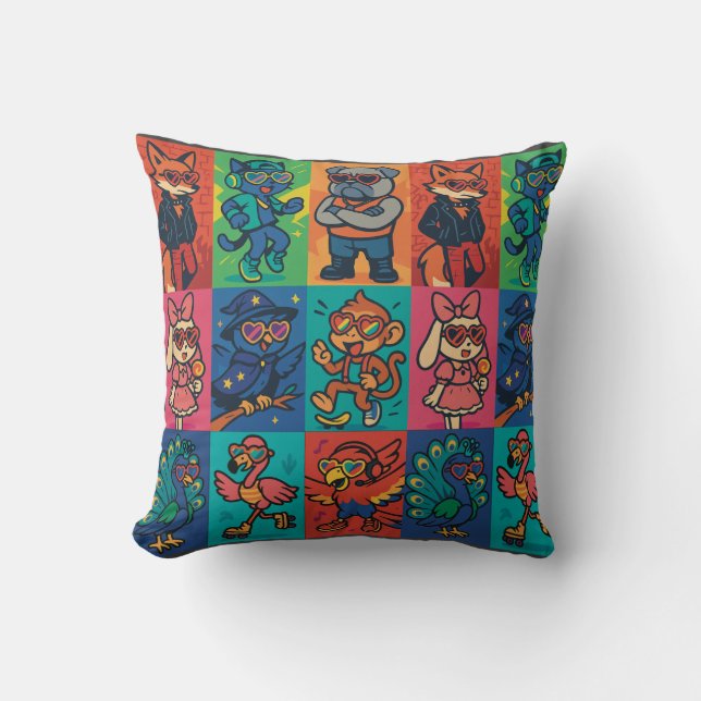 Beats und Tiere Kissen (Vorderseite)