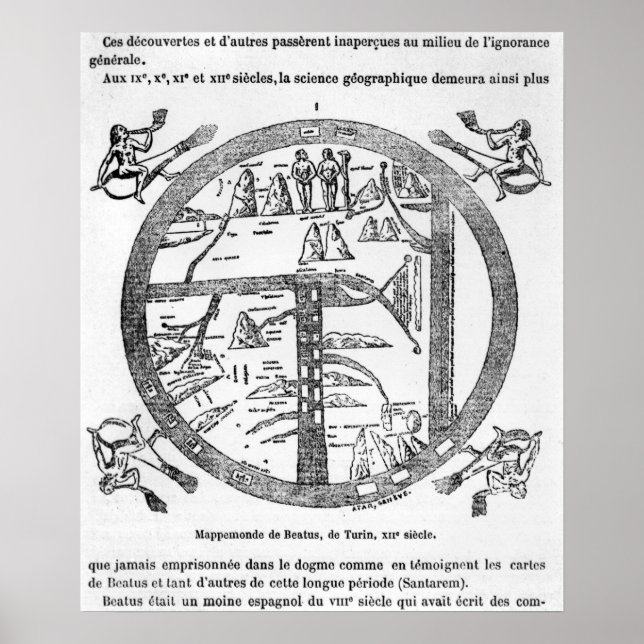 Beatus von Turin mappamundi Poster (Vorne)