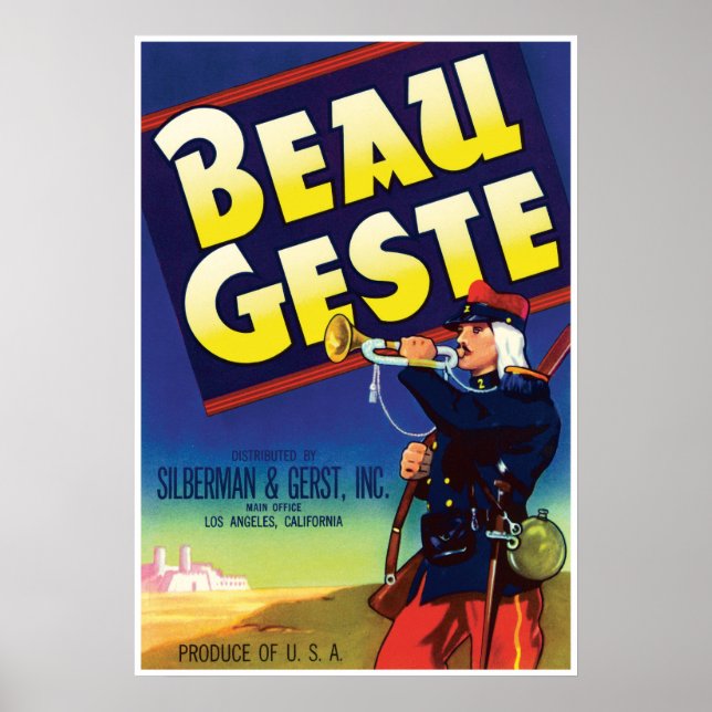 Beau Geste Adventure Novel von P. C. Wren Vintag Poster (Vorne)