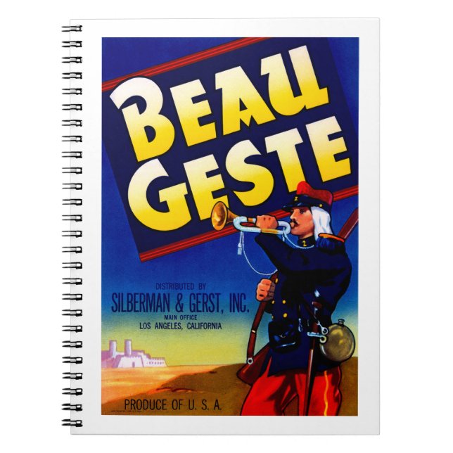 Beau Geste Label Notizblock (Vorderseite)
