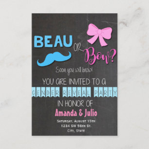 Beau oder Bow Gender Reveal Einladung