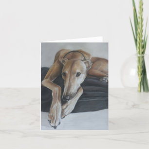 Beau the Greyhound Dog Art Note Card Karte