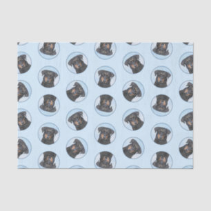 Beauceron Black and Tan Painting Sheepdog Hund Kun Seidenpapier