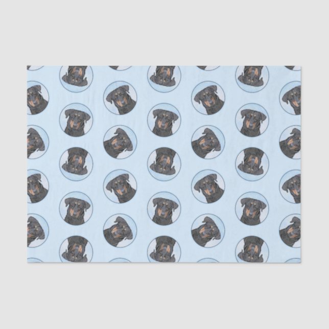 Beauceron Black and Tan Painting Sheepdog Hund Kun Seidenpapier (Vorderseite)