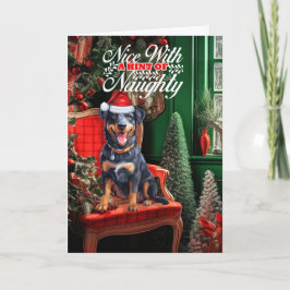 Beauceron Christmas Dog Naughty oder Nice Feiertagskarte