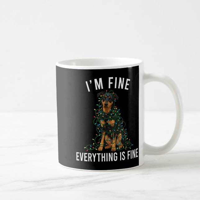 Beauceron Christmas I'm Fine Everything Is Fine  Kaffeetasse (Rechts)