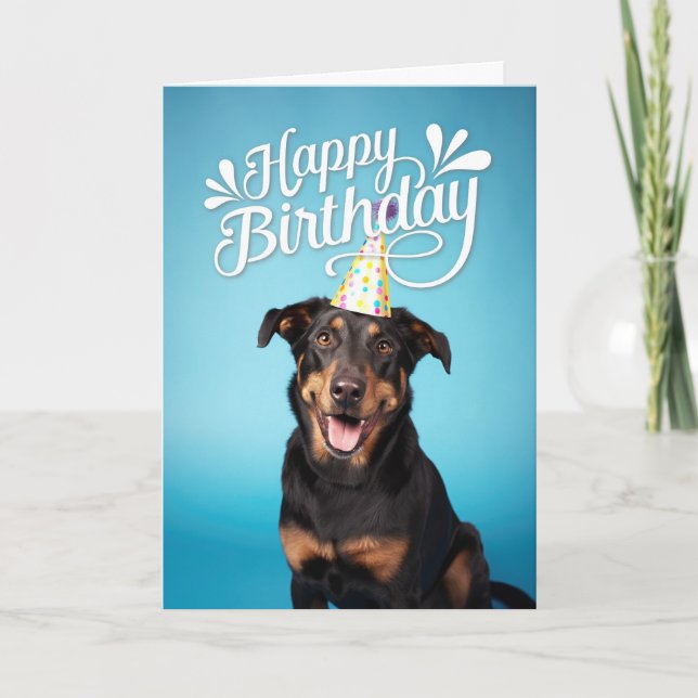 Beauceron Dog Happy Birthday Karte (Vorderseite)