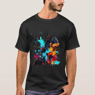 Beauceron farbenfrohe Ausstriche malerischer Abstr T-Shirt