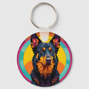 Beauceron Hund Colorful Illustration Schlüsselanhänger