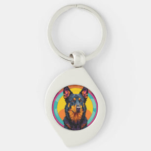 Beauceron Hund Colorful Illustration Schlüsselanhänger