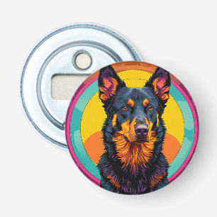 🐾 Beauceron Hund Glow 🌈 Farbige Illustration Flaschenöffner