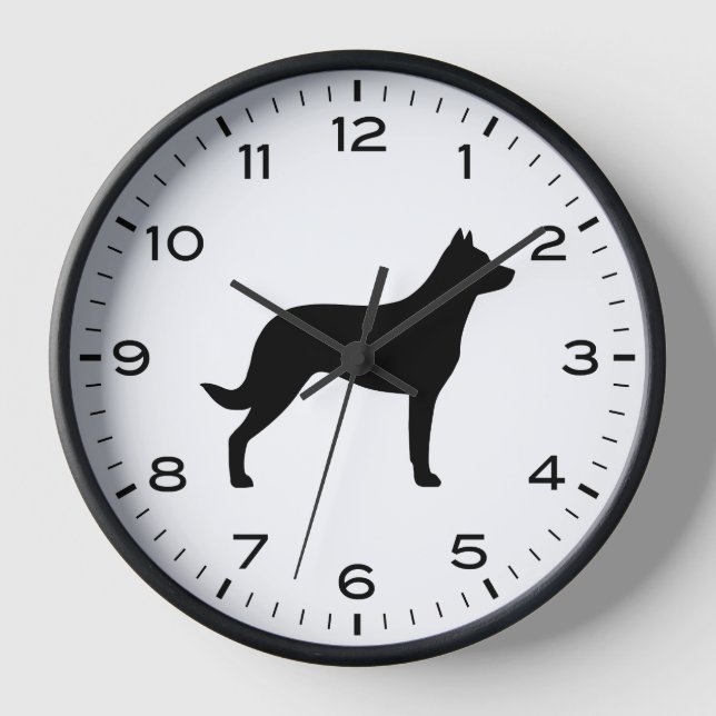 Beauceron Hunde Silhouette Uhr (Vorderseite)