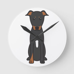 Beauceron HundeCartoon Runde Wanduhr