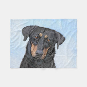 Beauceron Malerei - Niedliche Original Hunde Kunst Fleecedecke