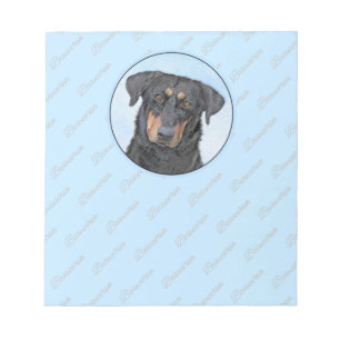 Beauceron Malerei - Niedliche Original Hunde Kunst Notizblock
