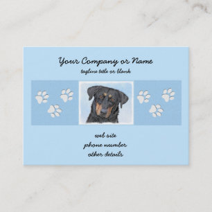 Beauceron Malerei - Niedliche Original Hunde Kunst Visitenkarte