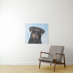 Beauceron Malerei - Niedliche Original Hunde Kunst Wandteppich